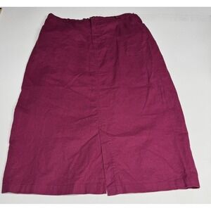 Vintage nannette keller Linen Cotton Blend A Line Midi Skirt Cottage Berry large